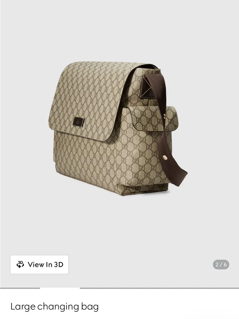 Gucci Beige GG Canvas Large diaper  Bag